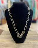 Large Initial w/ Turquoise Necklace