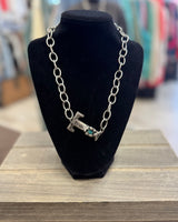 Large Initial w/ Turquoise Necklace