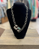 Large Initial w/ Turquoise Necklace