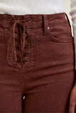 JB High Rise Lace Up Flare - Cocoa