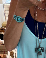 Blossom Turquoise Cuff Bracelet - Medium