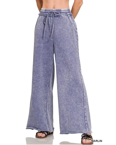 Washed Fleece Long Sweatpant - Marlin
