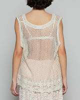 Sleeveless Crochet Tank - Natural