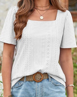 Eyelet Square Neck Top *3//COLORS*