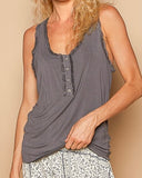 Lace Trim Henley Tank