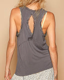 Lace Trim Henley Tank