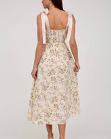 Floral Corset Midi Dress