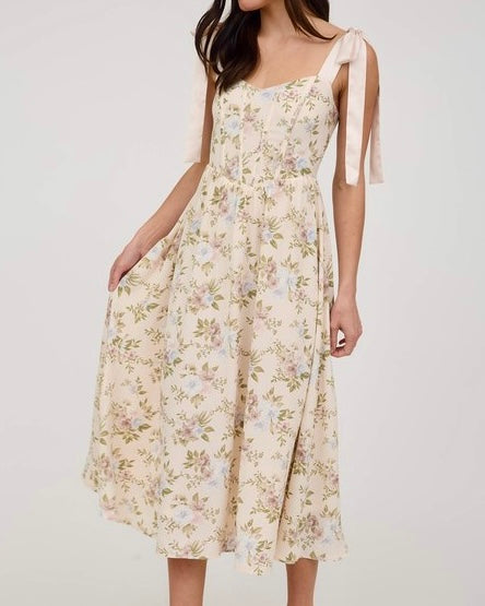 Floral Corset Midi Dress