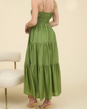 Tiered Midi Dress - Olive