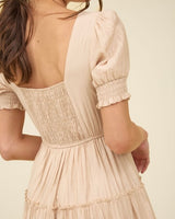 Square Neck Tiered Dress