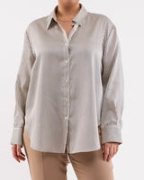 Satin Stripe Button Down Blouse