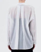 Sheer Stripe Button Down
