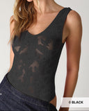 Lace Texture Seamless Tank Bodysuit