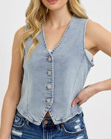 Washed Denim Vest