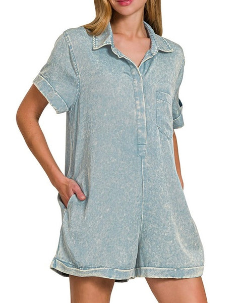 Washed Tencel Romper