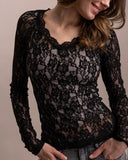 Lace V-Neck Long Sleeve Top - *2//Colors*