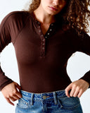 Micro Ribbed Snap Henley - Lots of Colors