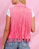 Pink Suede Fringe Vest