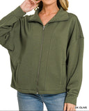 Scuba Zip Up Jacket - **4//Colors**