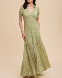 A Line Button Down Lace Dress - *2//COLORS*