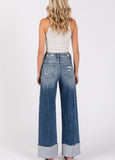 High Rise Cuffed Medium Wash