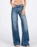 Mid Rise Trouser Jean - Medium Wash