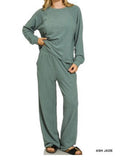 Slub Long Sleeve & Pants Set - *3//Colors*