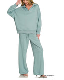Scuba Collared Pullover & Center Seam Pants Set *4//Colors*