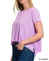 Short Sleeve Shark Bite Top *12//COLORS*