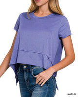 Short Sleeve Shark Bite Top *12//COLORS*