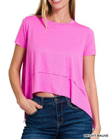 Short Sleeve Shark Bite Top *12//COLORS*