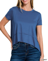 Short Sleeve Shark Bite Top *12//COLORS*