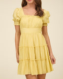 Square Neck Tiered Dress