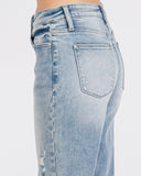 Distressed Cuffed Jean - Light Wash