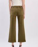 Dark Olive Cropped Jean
