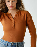 Micro Ribbed Snap Henley - Lots of Colors