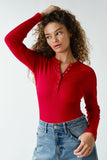 Micro Ribbed Snap Henley - Lots of Colors