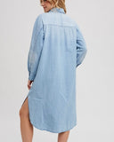 Button Down Denim Midi Dress