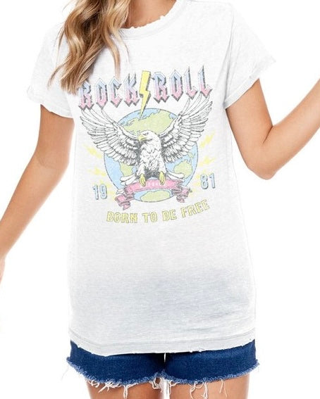 Rock & Roll Burnout T-Shirt - White