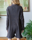 Loose Waffle Romper - Midnight