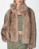 Animal Print Fur Coat - Mink