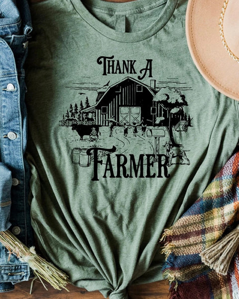 Thank A Farmer T-Shirt in Olive
