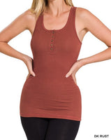 Ribbed Henley Racerback Tank *10//COLORS*