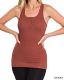 Ribbed Henley Racerback Tank *10//COLORS*