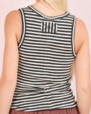 Striped Henley Tank Top - *4//Colors*