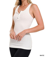 Ribbed Henley Racerback Tank *10//COLORS*