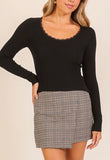 Lace Trim Long Sleeve Sweater *3//Colors*