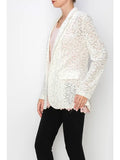 Lace & Sequin Blazer - Ivory