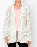 Lace & Sequin Blazer - Ivory
