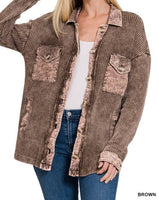 Mineral Washed Waffle Shacket *4//COLORS*